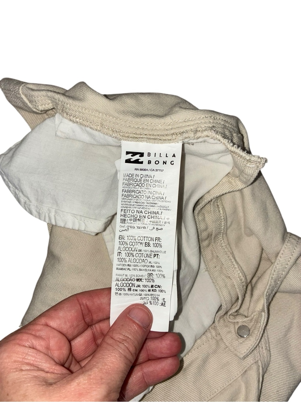 EUC Billabong Cream Denim Short Overalls Women's Medium Boho Summer Festival - Picture 7 of 13
